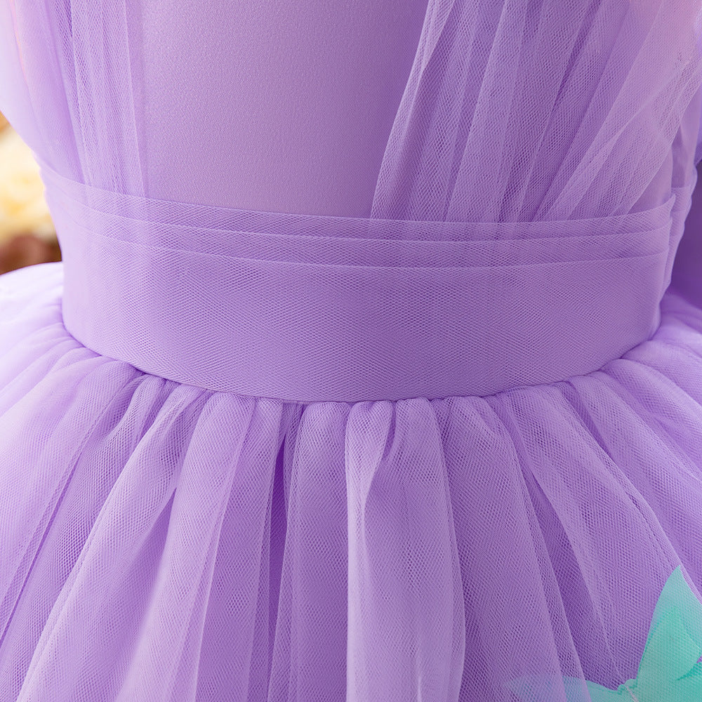 Lavender Tulle Princess Dress for Girls – Flower Girl & Party Gown