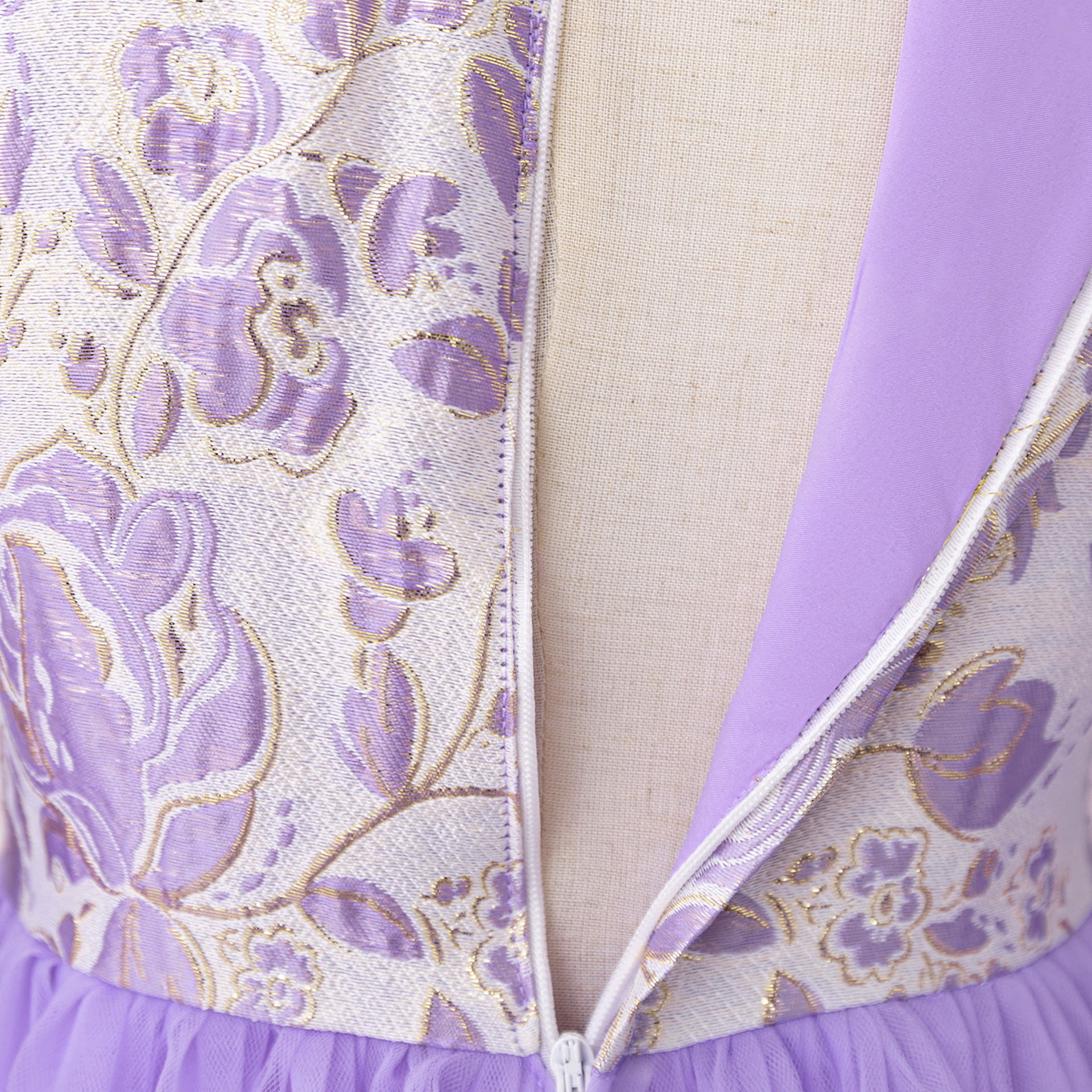 Lavender Floral Princess Maxi Dress for Girls | Special Occasion & Party Gown