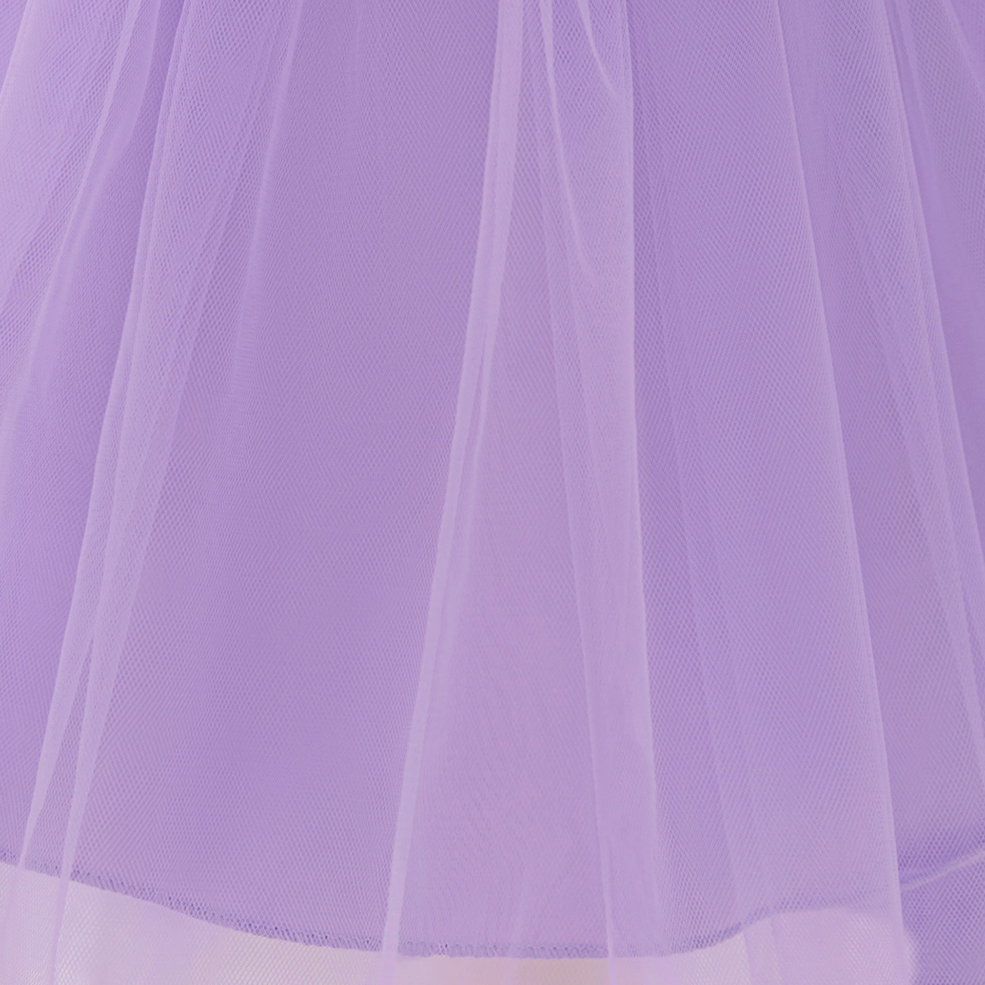 Lavender Puffy Tulle Ball Gown Dress for Girls with Floral Appliqué and Bowknot