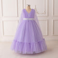 Lavender Long Sleeve Tulle Princess Dress for Girls