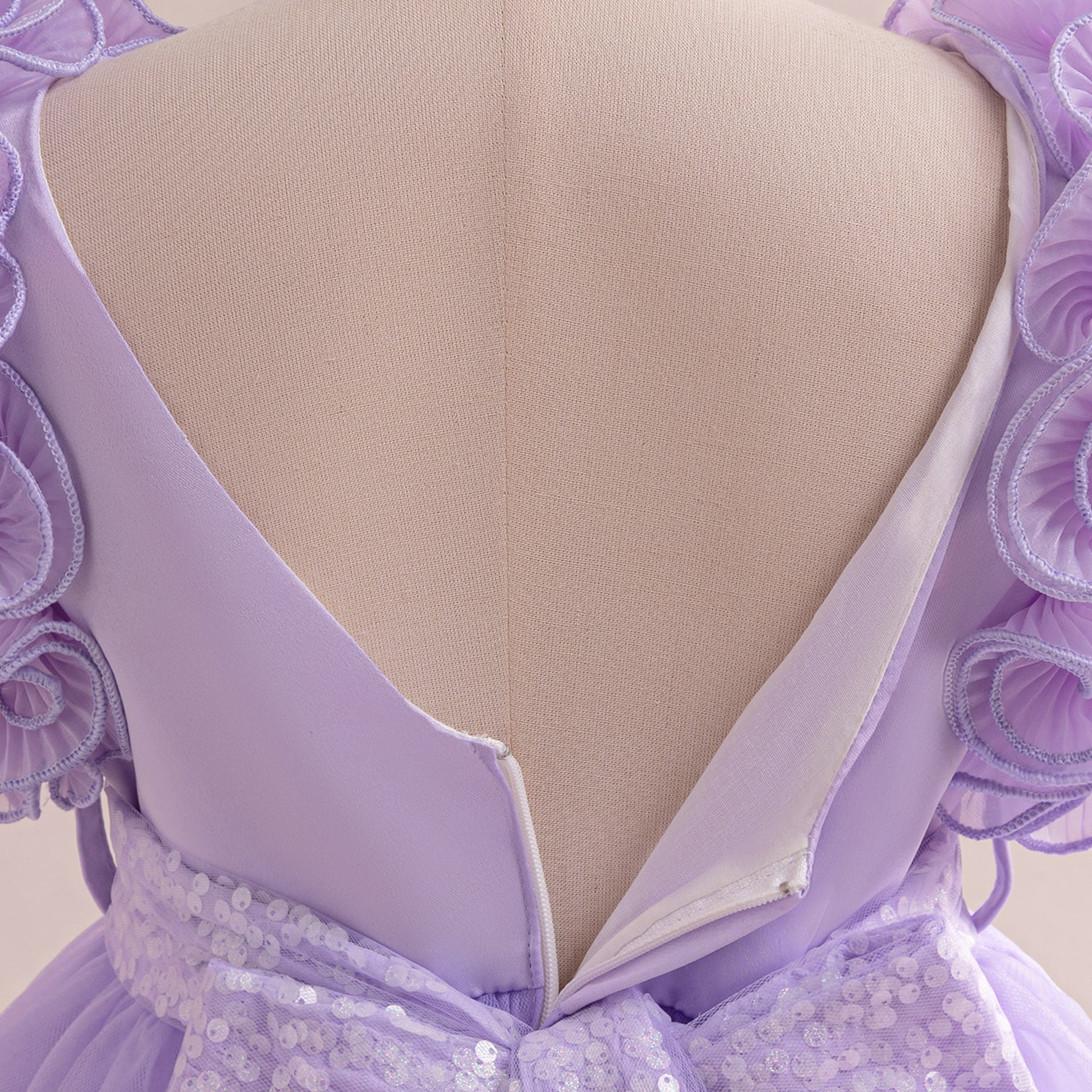 Cute Lavender A-Line Maxi Tulle Dress for Girls with Sequins | Floor-Length Princess Gown