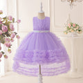Lavender Puffy Mesh High-Low Princess Dress for Girls