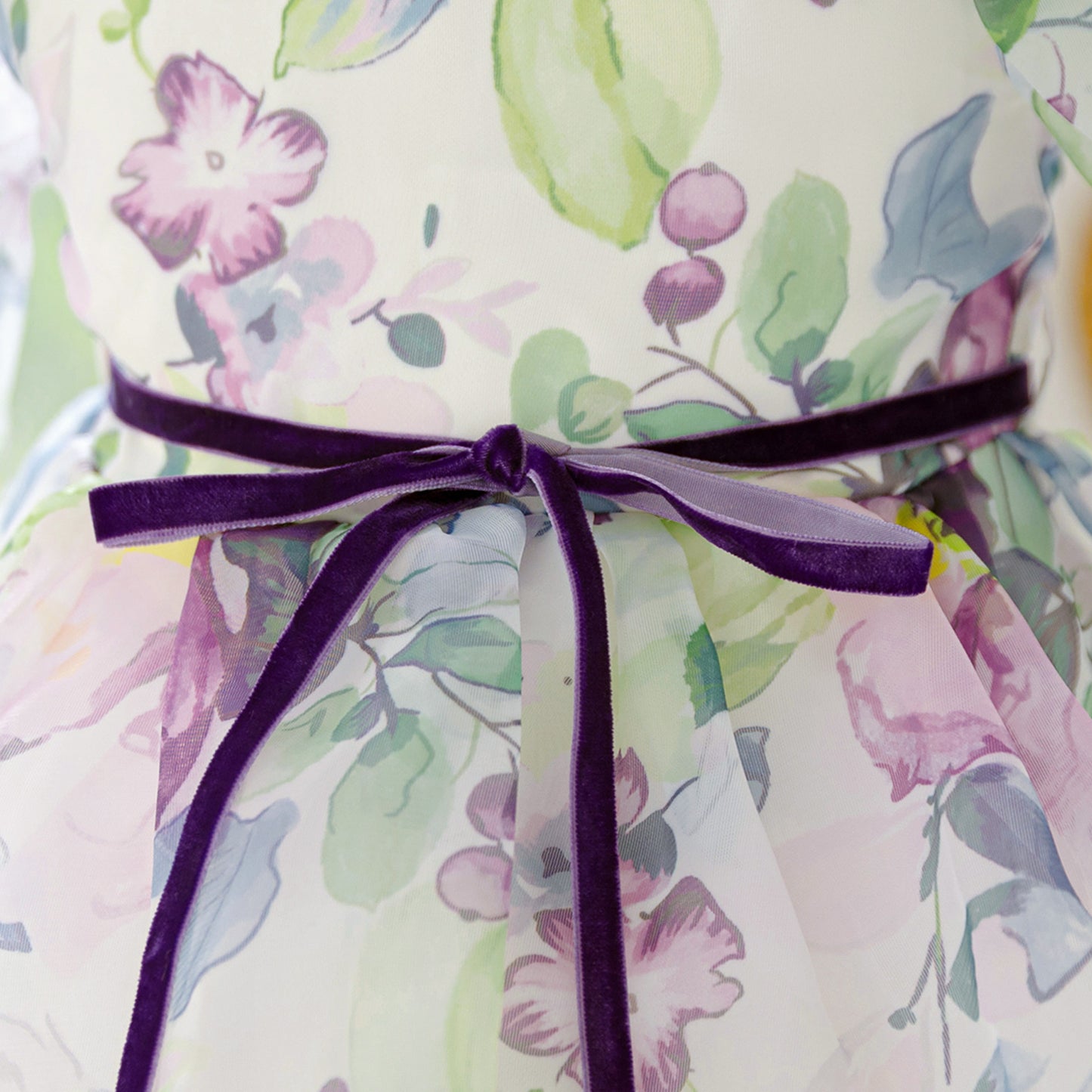 Frocklet Lavender Princess Puffy Dress – Floral Print Ball Gown for Kids | Tea Length Party & Wedding Dress 7