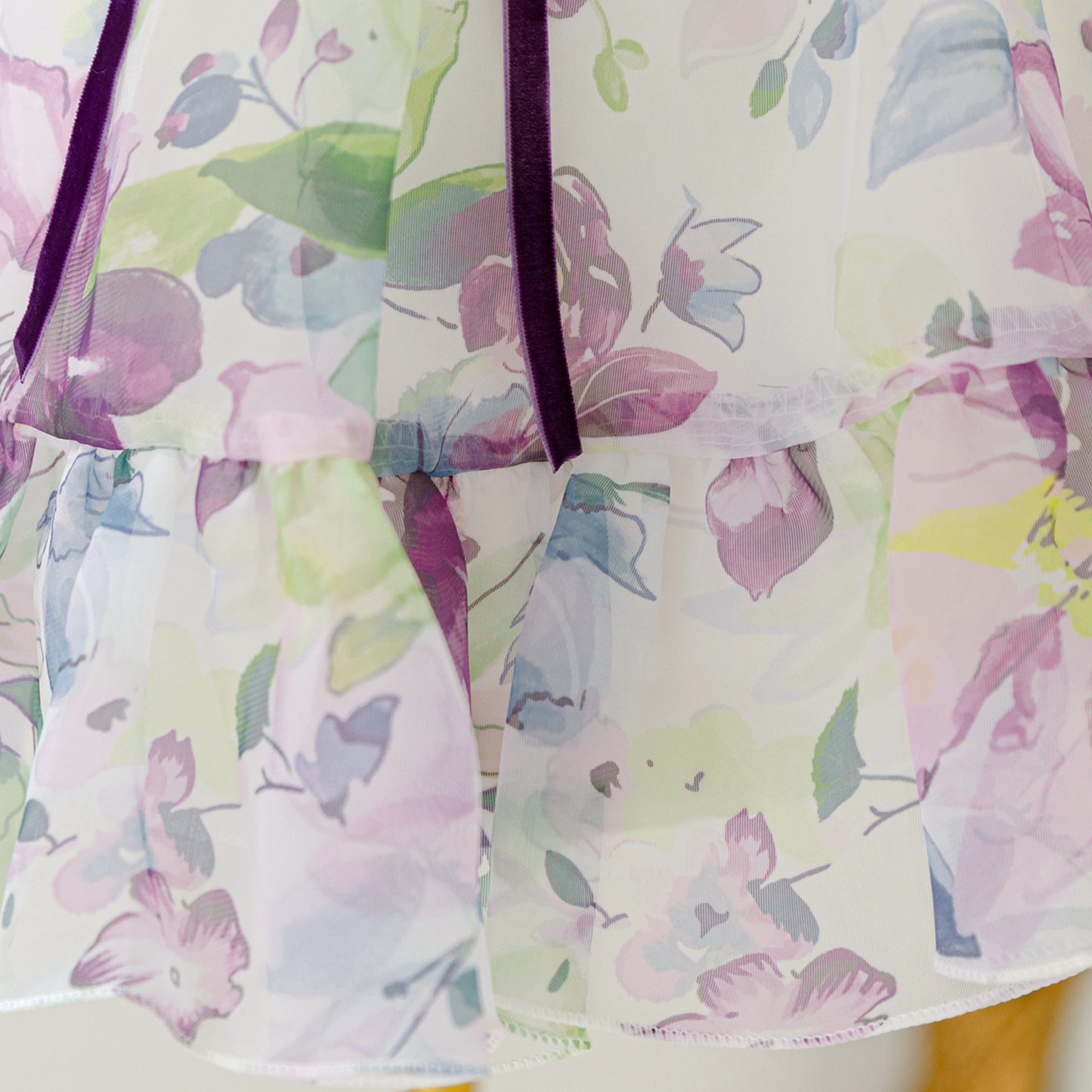 Frocklet Lavender Princess Puffy Dress – Floral Print Ball Gown for Kids | Tea Length Party & Wedding Dress 8