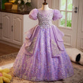 Lavender Sequin A-line Maxi Dress for Girls