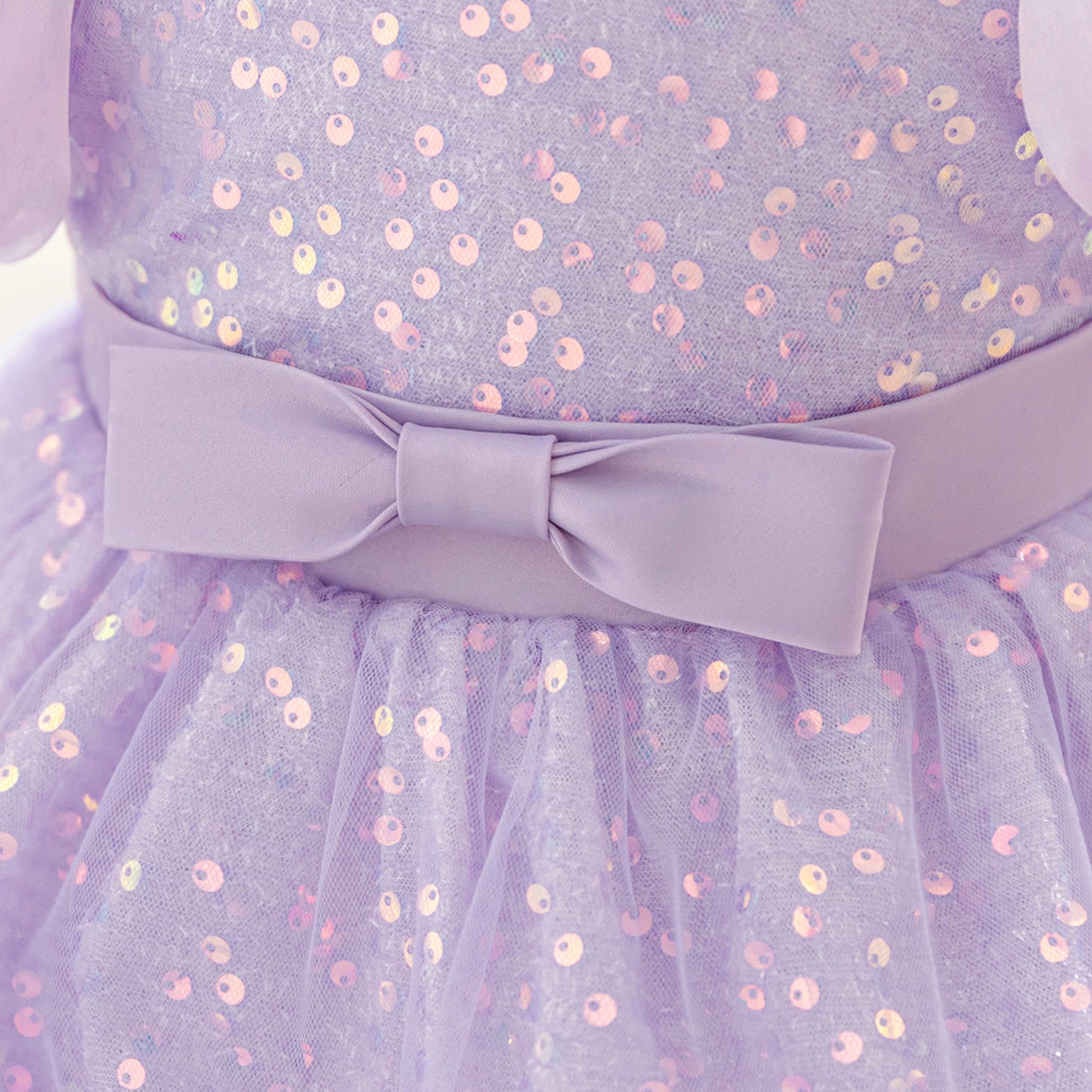 Frocklet Lavender Sequin Puffy Ball Gown Dress with Bow for Girls – Princess Dress for Parties, Weddings & Photo Shoots 6