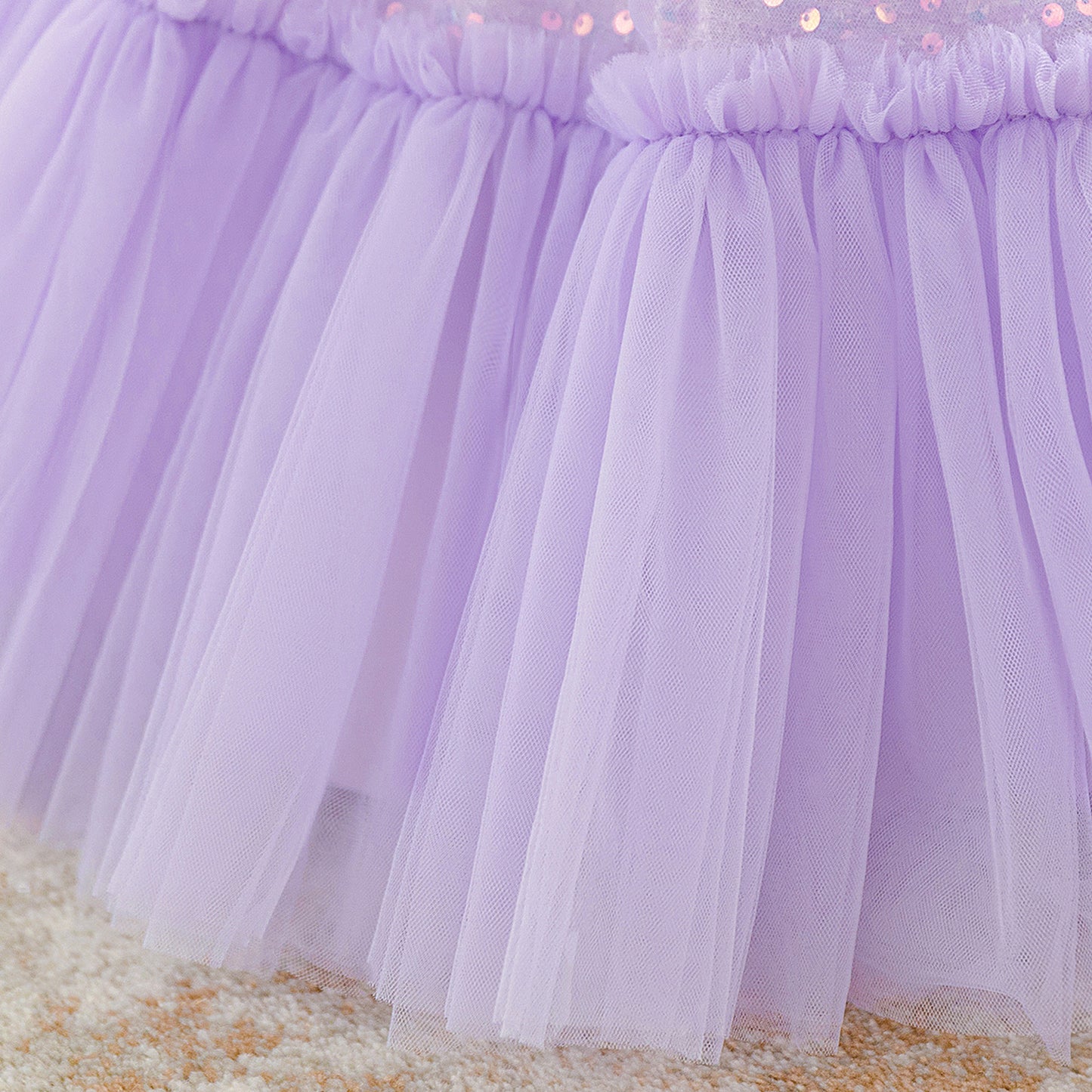 Frocklet Lavender Sequin Puffy Ball Gown Dress with Bow for Girls – Princess Dress for Parties, Weddings & Photo Shoots 7