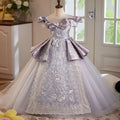 Lavender Tiered Off-Shoulder Maxi Dress for Girls