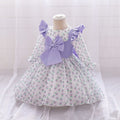 Lavender Tulle A-Line Princess Dress with Bow and Ruffles for Baby Girls