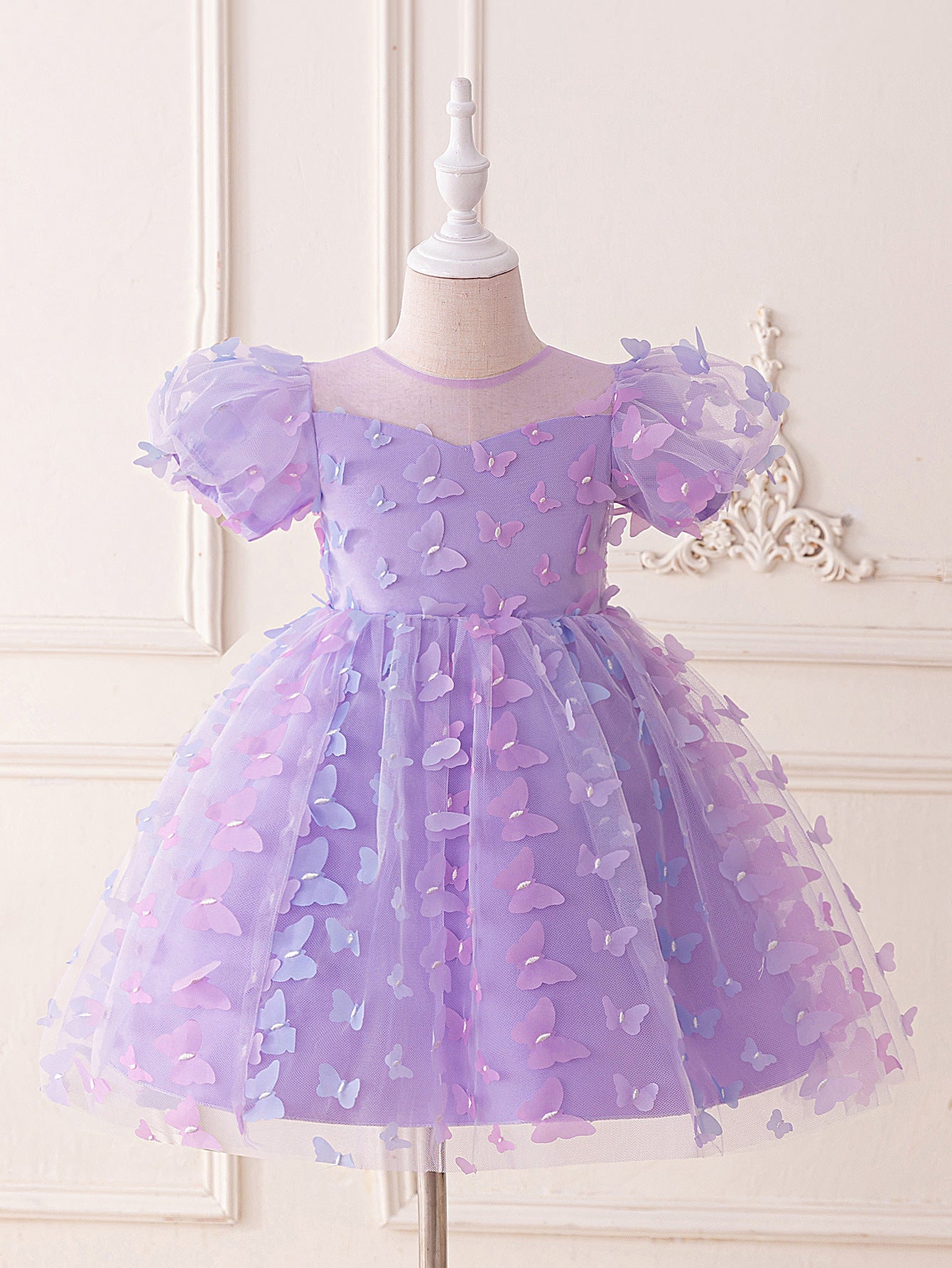 Frocklet Lavender Puffy Tulle Princess Ball Gown Dress for Girls | Party, Wedding, Festival 1
