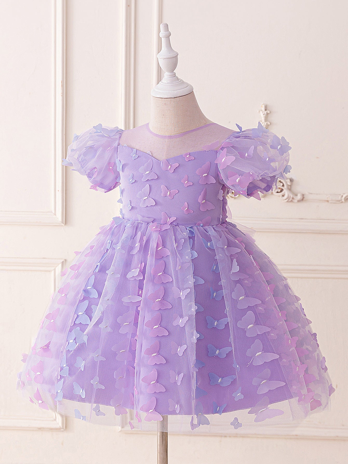 Frocklet Lavender Puffy Tulle Princess Ball Gown Dress for Girls | Party, Wedding, Festival 2