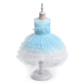 Light Blue High-Low Tulle A-Line Party Dress for Girls