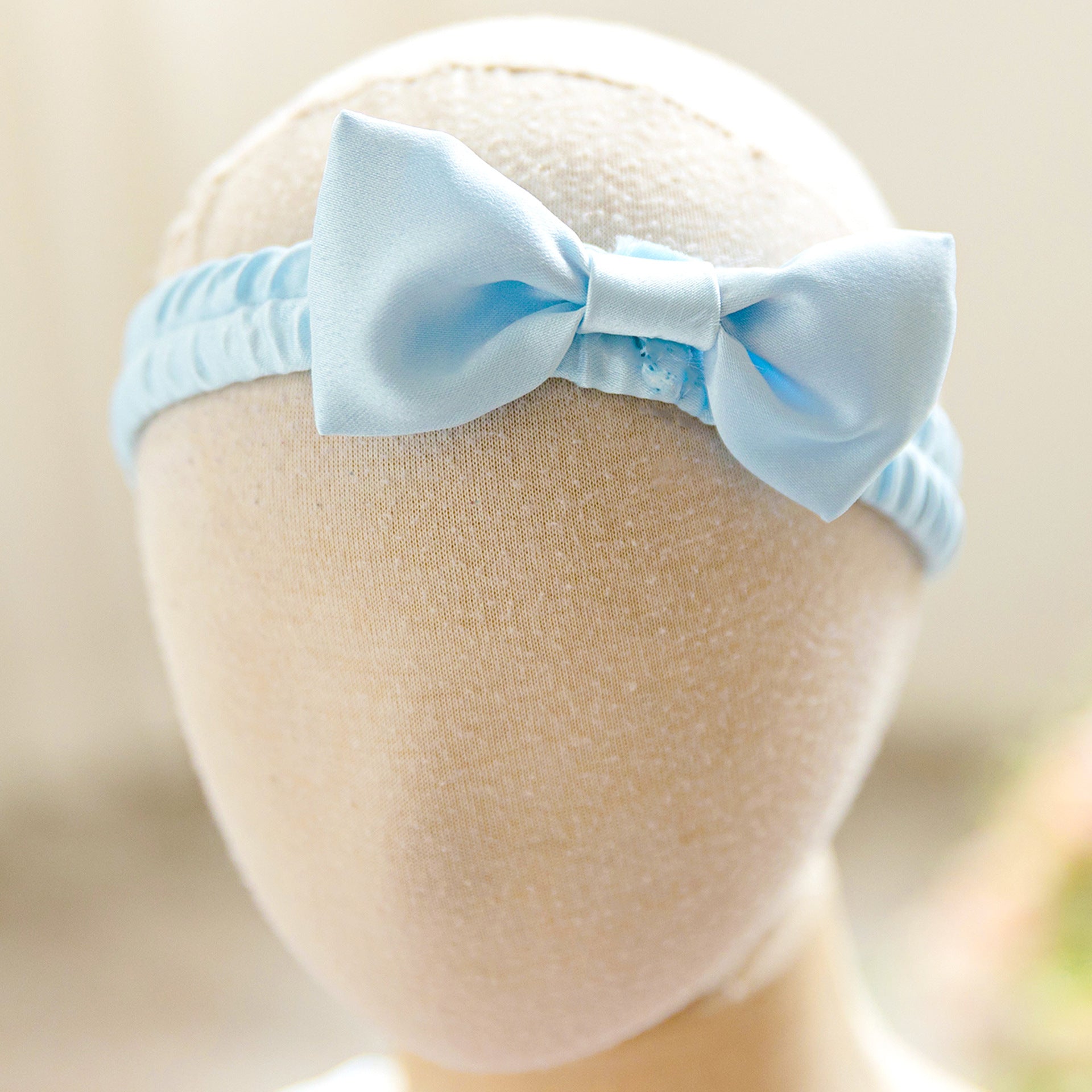 Light Blue Puffy Satin Baby Dress with Bowknot & 3D Flowers | Off-Shoulder Princess Gown for Girls