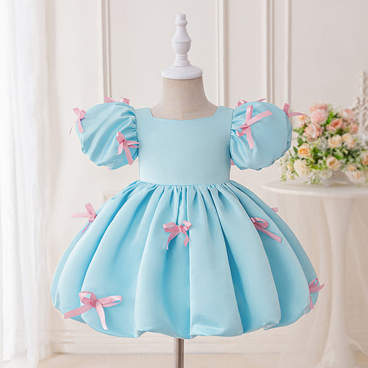Light Blue Puffy Princess Ball Gown Dress for Girls – Party, Wedding & Special Events