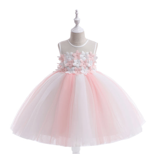 Light Pink Tulle A-Line Off Shoulder Dress for Girls | Party & Wedding
