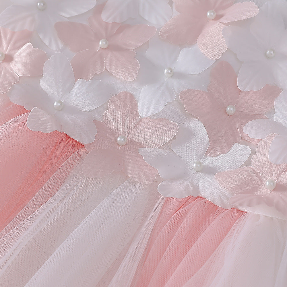 Light Pink Tulle A-Line Off Shoulder Dress for Girls | Party & Wedding