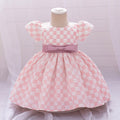 Light Pink Princess A-Line Puff Sleeve Dress for Girls