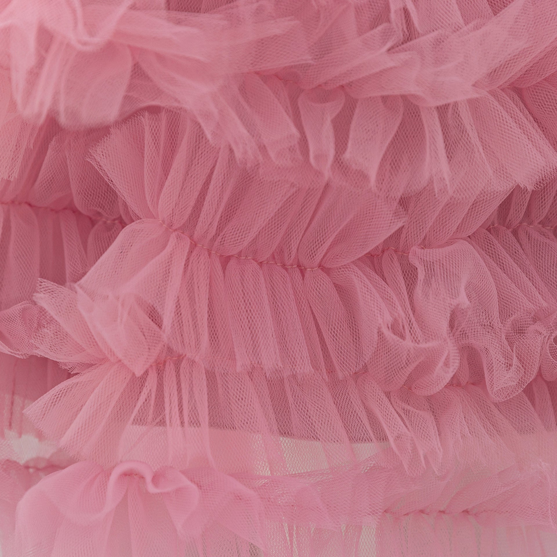 Light Pink Puffy Tulle High-Low Dress for Girls | Sweetheart Neck Ball Gown