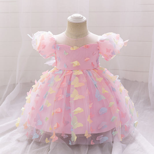 Light Pink Puffy Princess Dress for Girls | Knee-Length Fairy Tulle Ball Gown