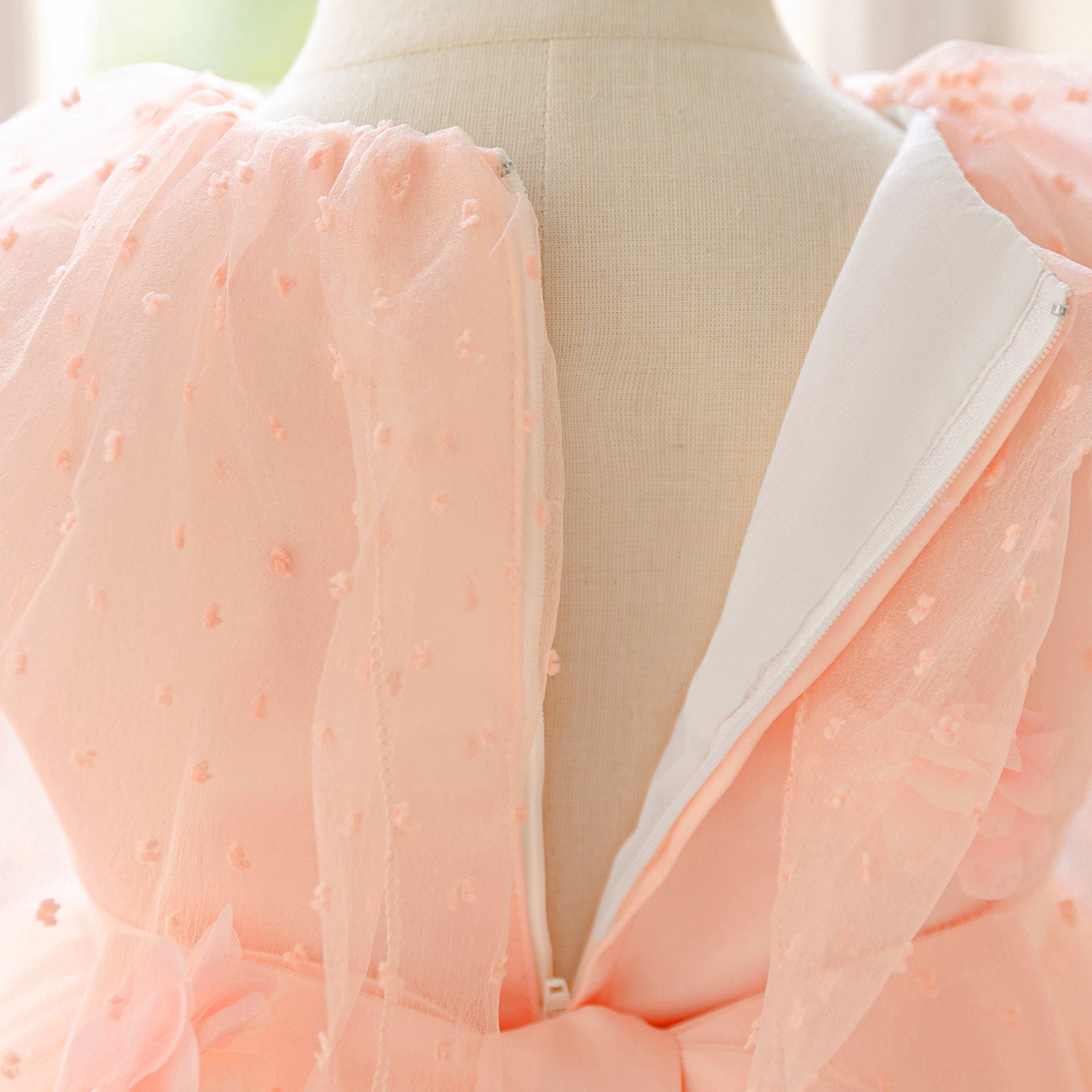 Light Pink Puffy Tulle Flower Girl Dress for Parties & Weddings | Age 3-10