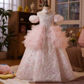 Light Pink Sequin Tiered Maxi Dress for Girls