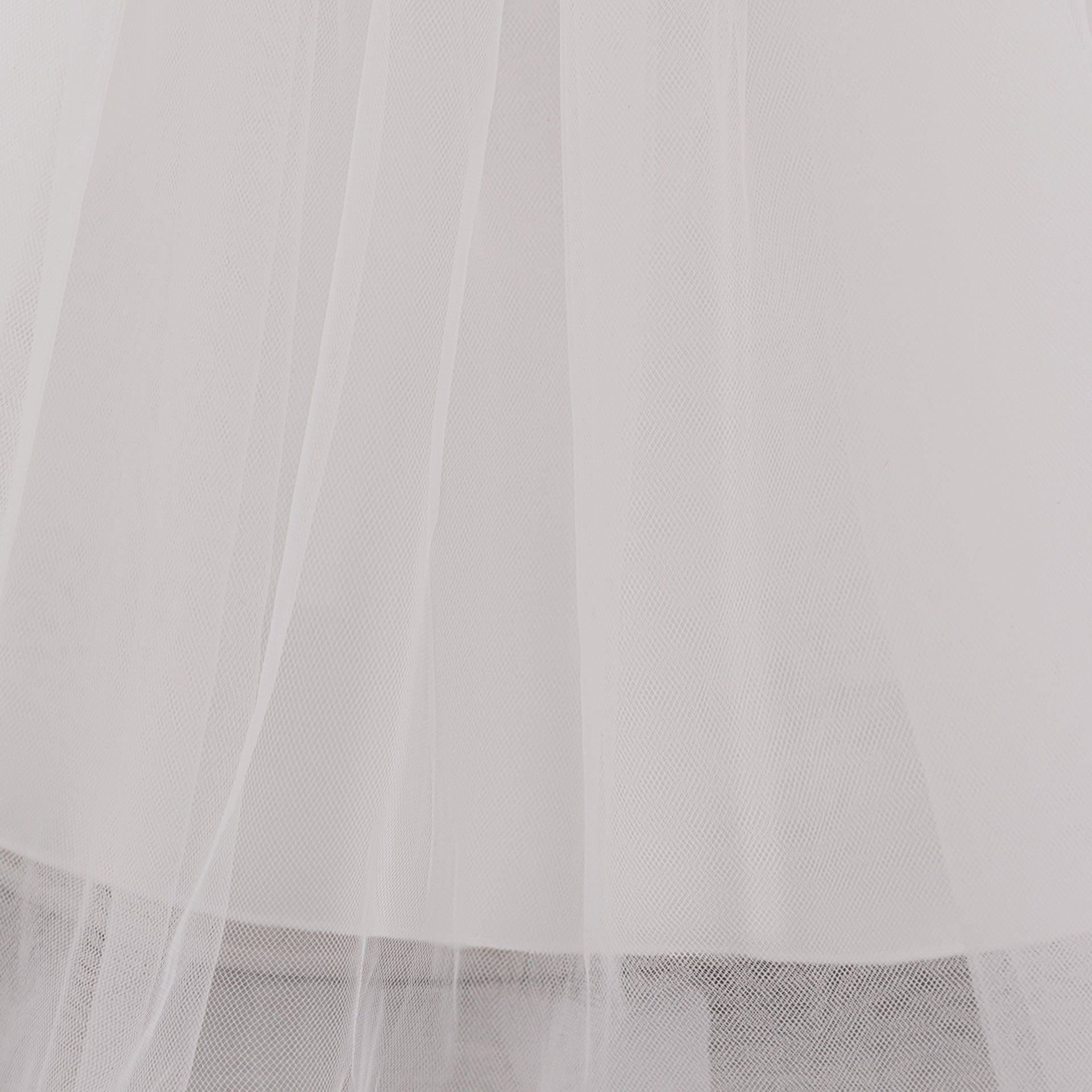 White Lace Tulle A-Line Dress for Girls – Flower Girl & Party