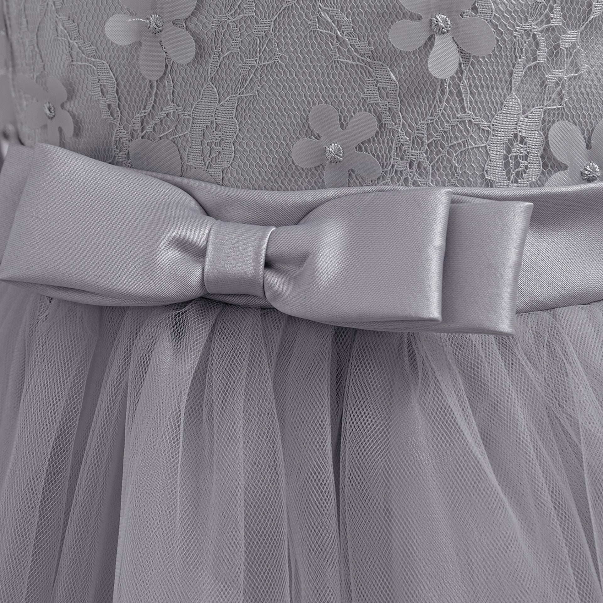 Cute A-Line Applique Princess Maxi Dress for Girls | Tulle & Lace Long Sleeve Gown