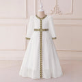 Long Sleeve Embroidered A-line Maxi Dress for Girls