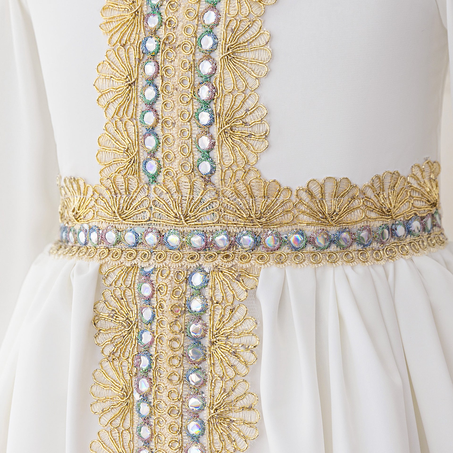 Long Sleeve Embroidered Lace Maxi Dress for Girls | Cute A-line Flower Girl Gown
