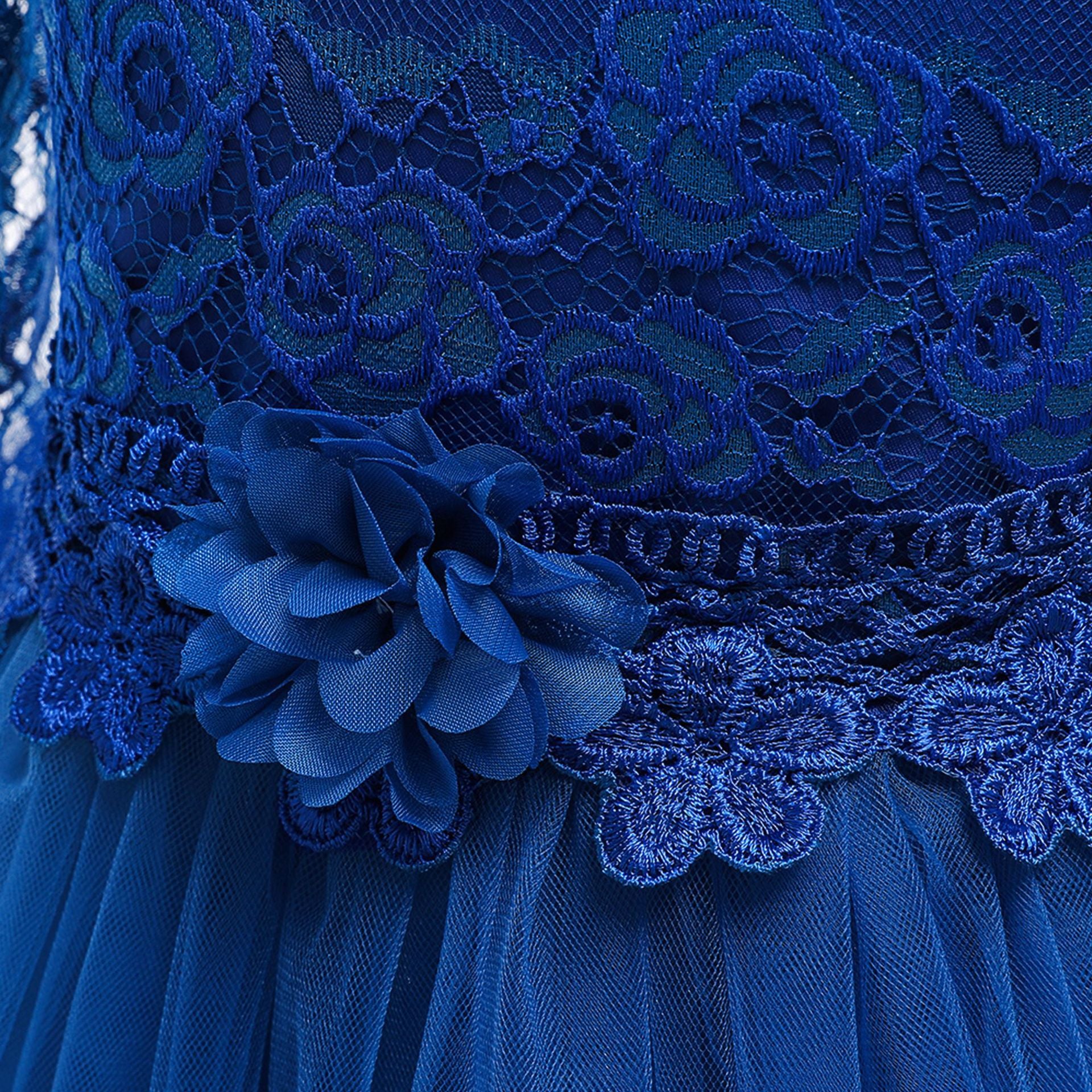 Long Sleeve Tulle & Lace Princess Maxi Dress for Girls (4-13Y) – Flower Girl & Party Gown