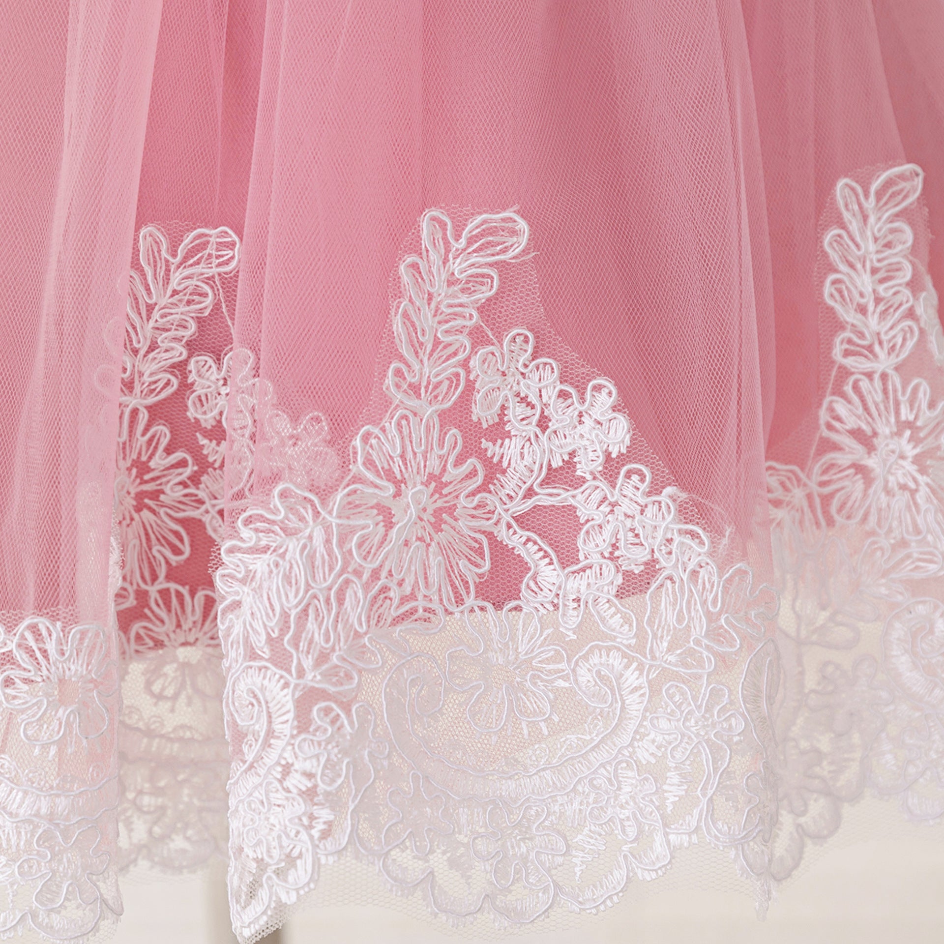 Cute Long Sleeve Lace & Tulle Flower Girl Dress with Bow – A-line Tea Length