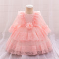 Long Sleeve Puffy Flower Girl Dress for Toddlers