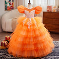 Marigold Sunset Orange Tulle Flower Girl Dress - Luxury Sequin Pageant Gown for Toddlers & Little Girls