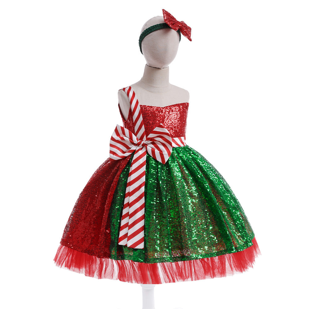Multicolor Sequin Princess Dress for Girls – Fairy Style A-Line Dress