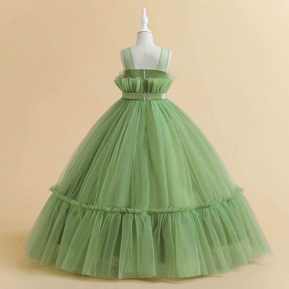 Off Shoulder A-Line Mesh Party Dress with Bow for Girls | Cute & Playful
