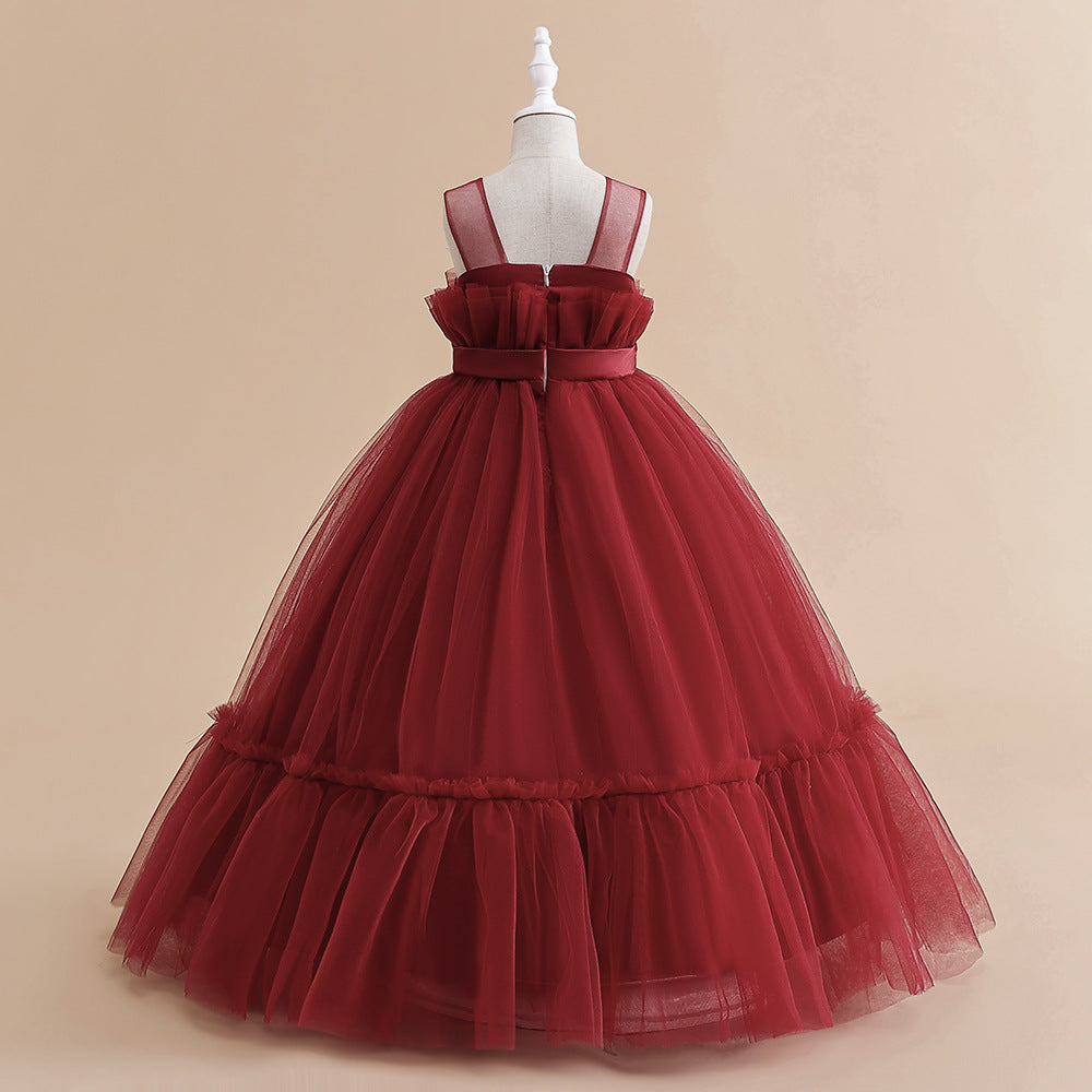 Off Shoulder A-Line Mesh Party Dress with Bow for Girls | Cute & Playful