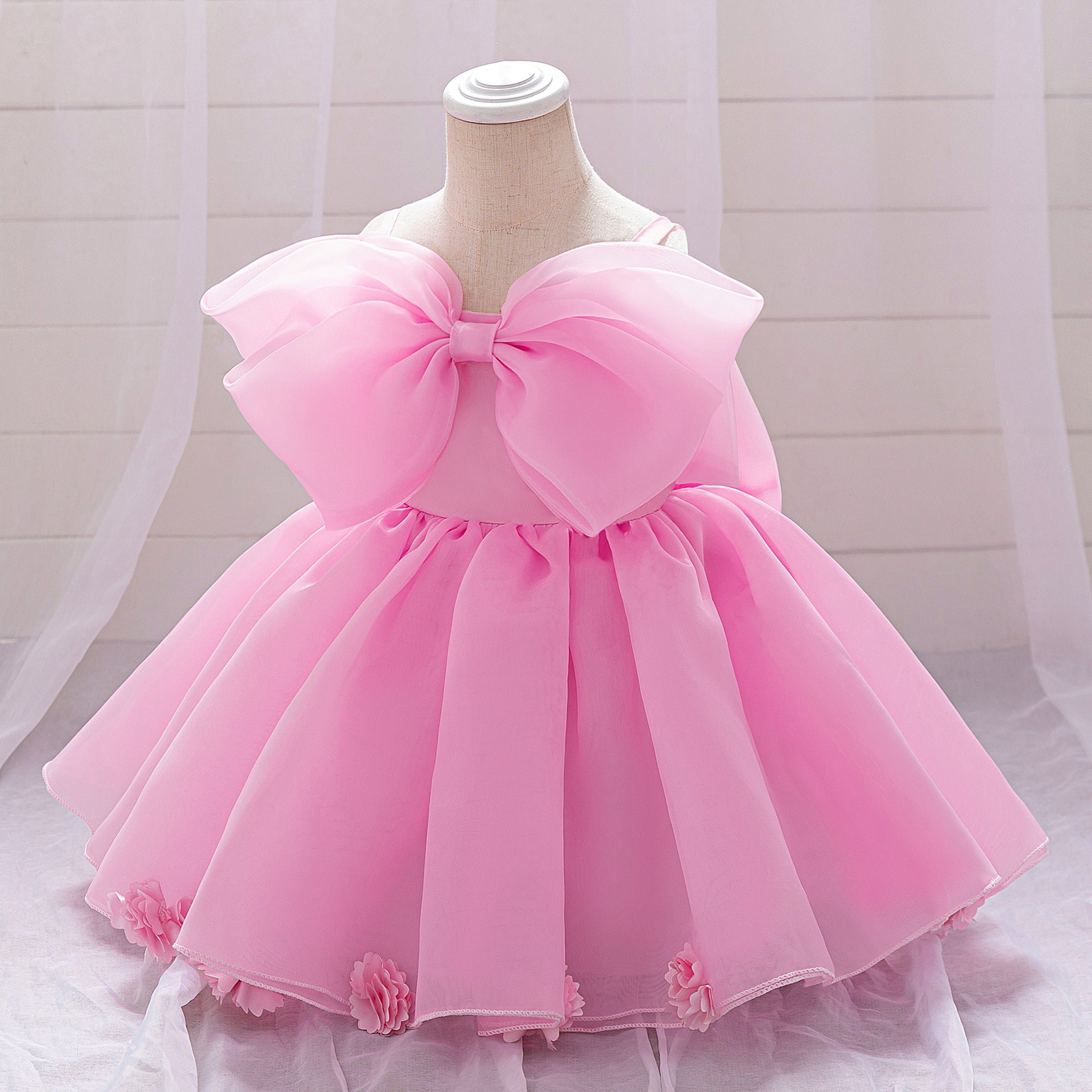 Cute Off Shoulder Mesh Princess Dress for Girls | Flower Girl & Party Dress