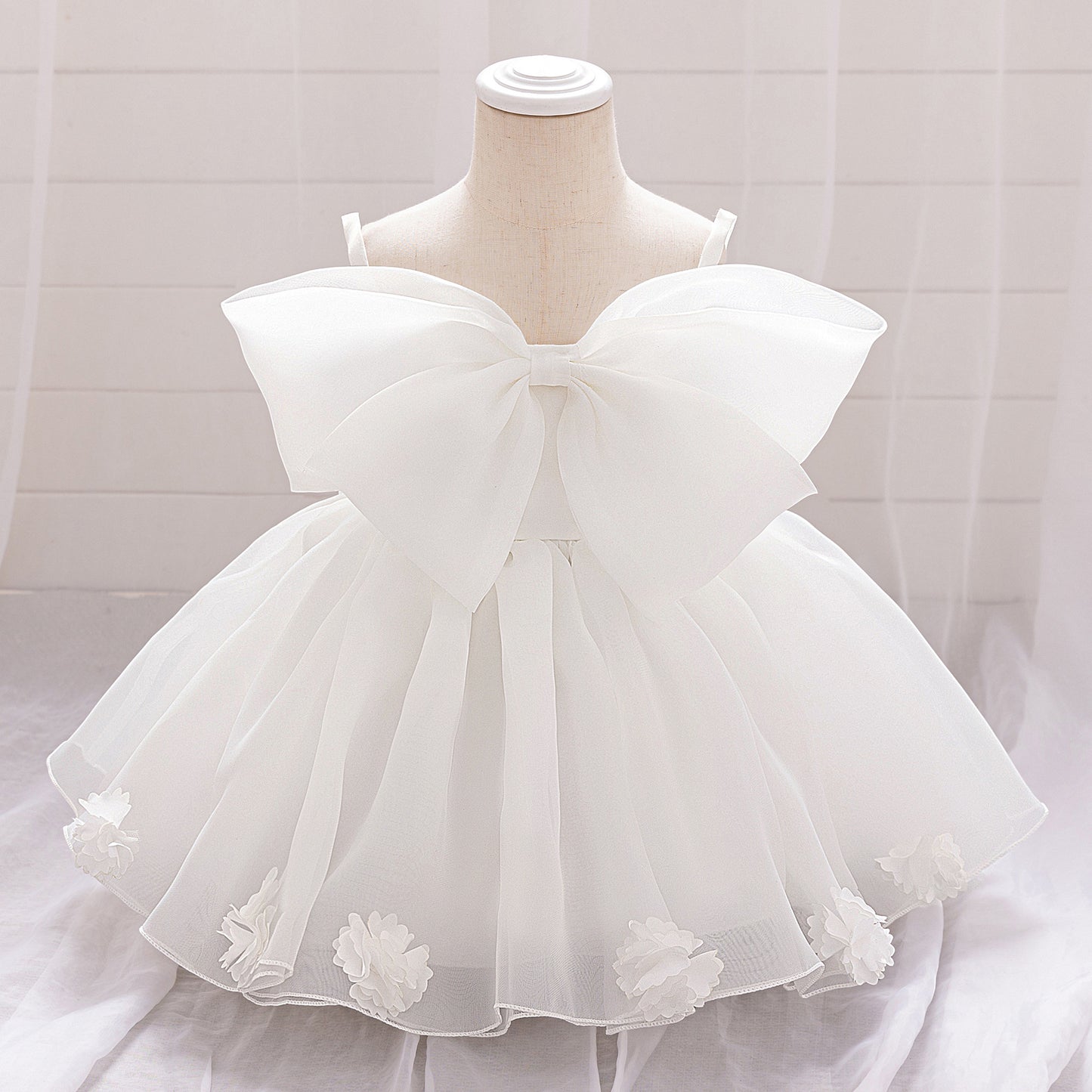 Cute Off Shoulder Mesh Princess Dress for Girls | Flower Girl & Party Dress