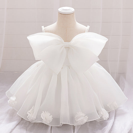 Cute Off Shoulder Mesh Princess Dress for Girls | Flower Girl & Party Dress