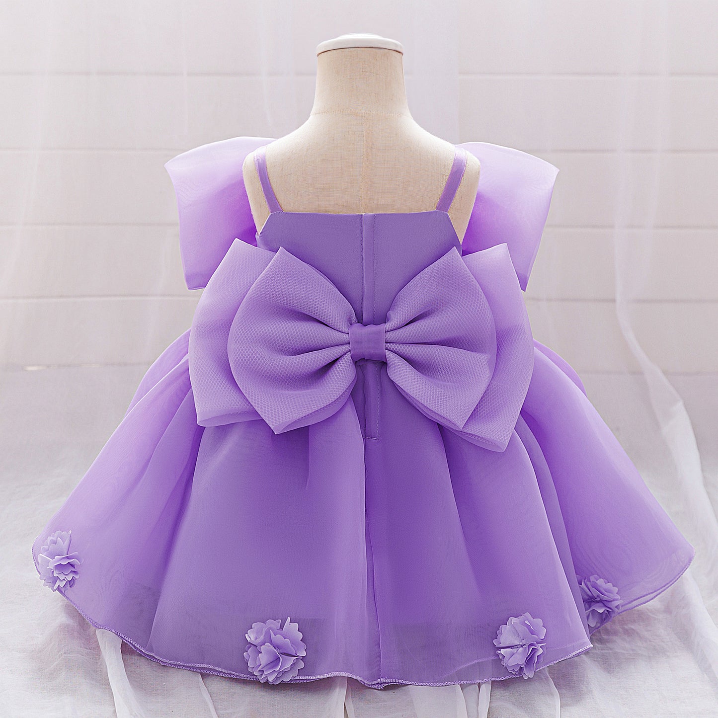Cute Off Shoulder Mesh Princess Dress for Girls | Flower Girl & Party Dress