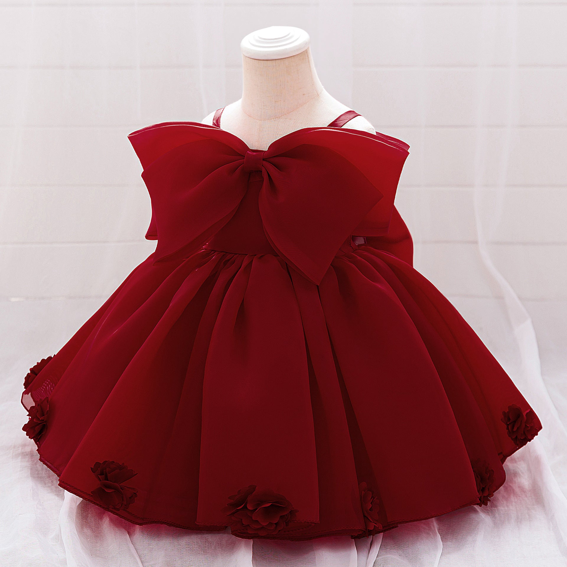 Cute Off Shoulder Mesh Princess Dress for Girls | Flower Girl & Party Dress