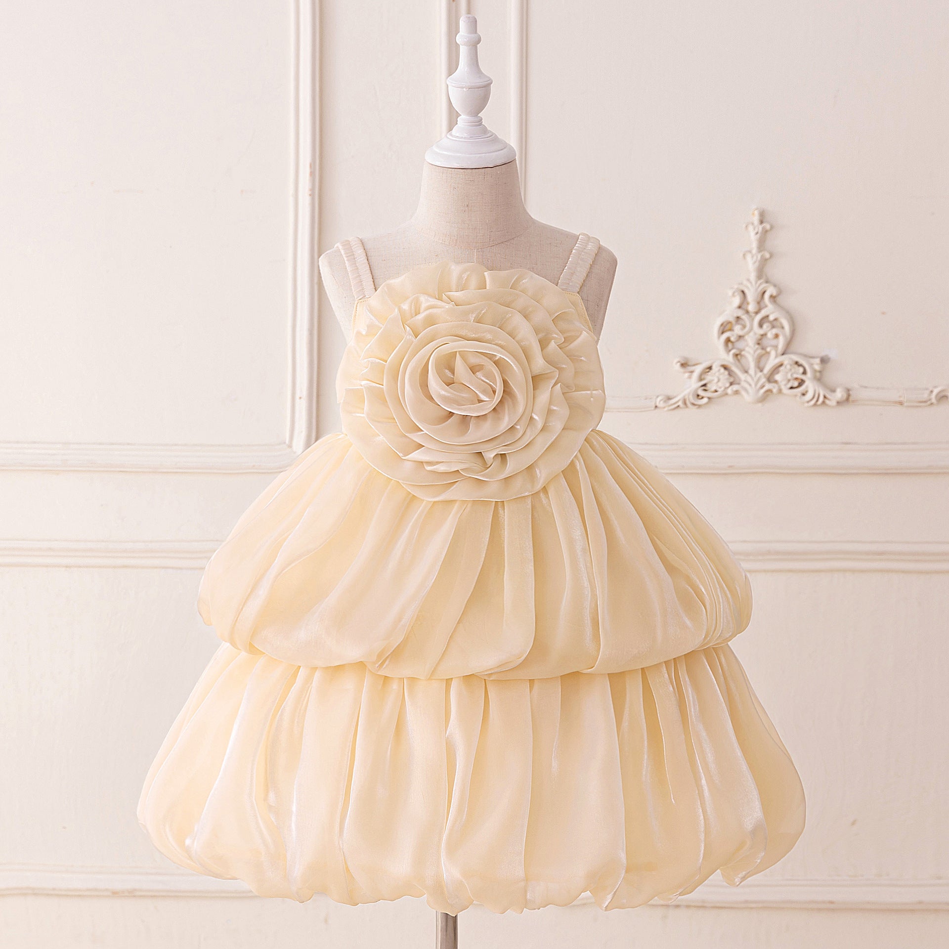 Off Shoulder Organza A-Line Princess Dress for Girls - Party Flower Girl Gown