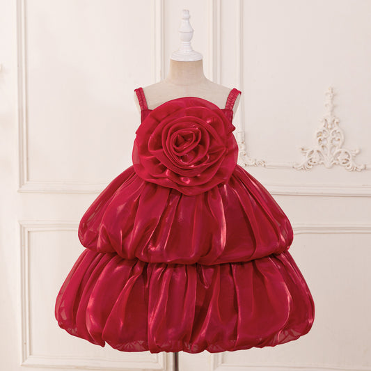 Off Shoulder Organza A-Line Princess Dress for Girls - Party Flower Girl Gown
