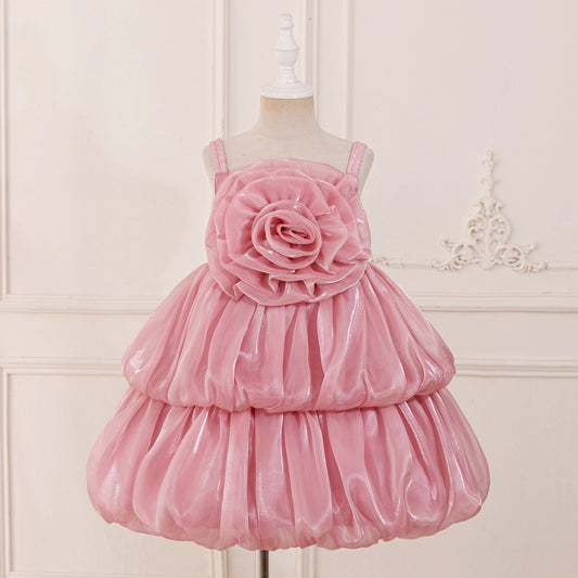 Off Shoulder Organza A-Line Princess Dress for Girls - Party Flower Girl Gown