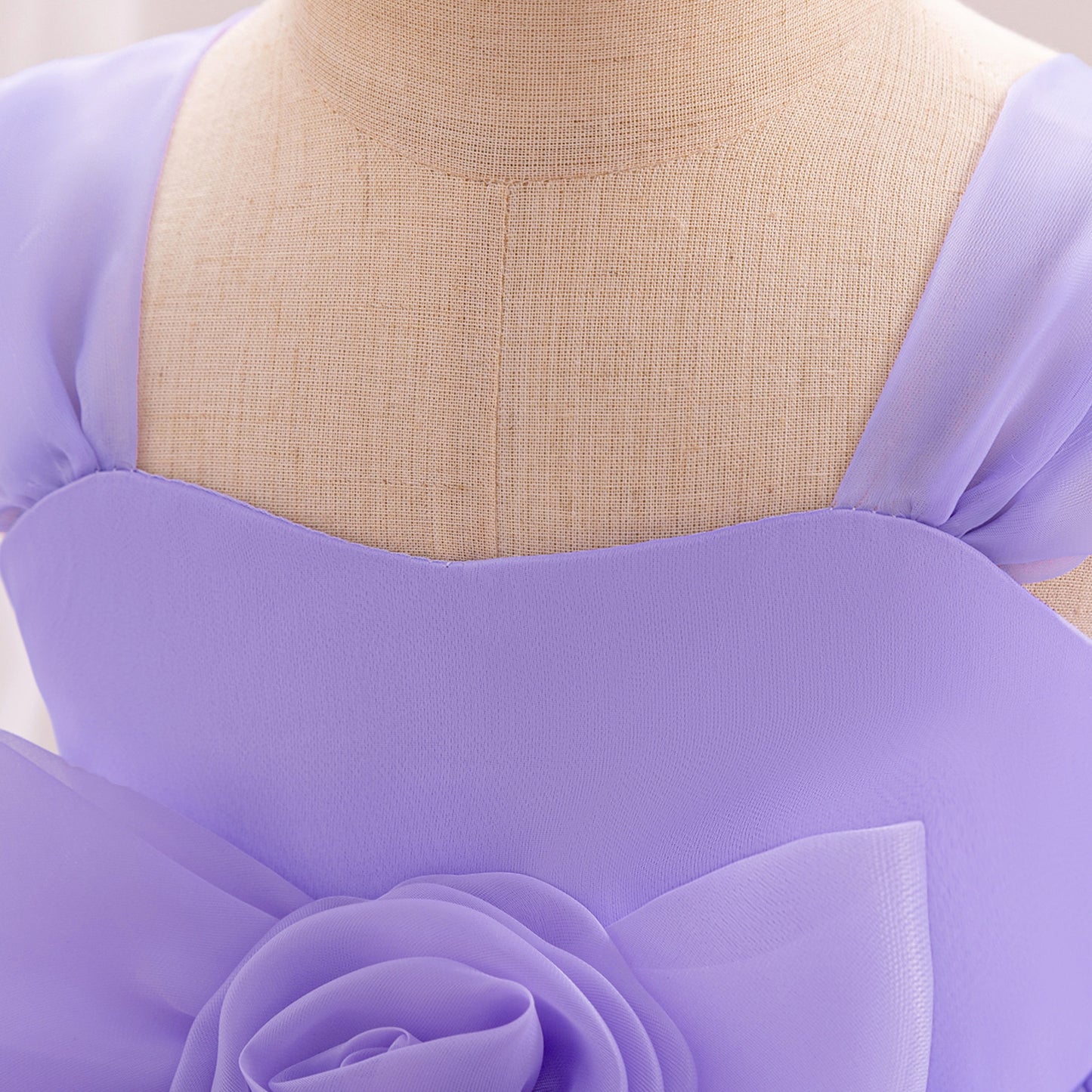 Off Shoulder Puffy Princess Party Dress for Girls | Tea Length Organza Ball Gown