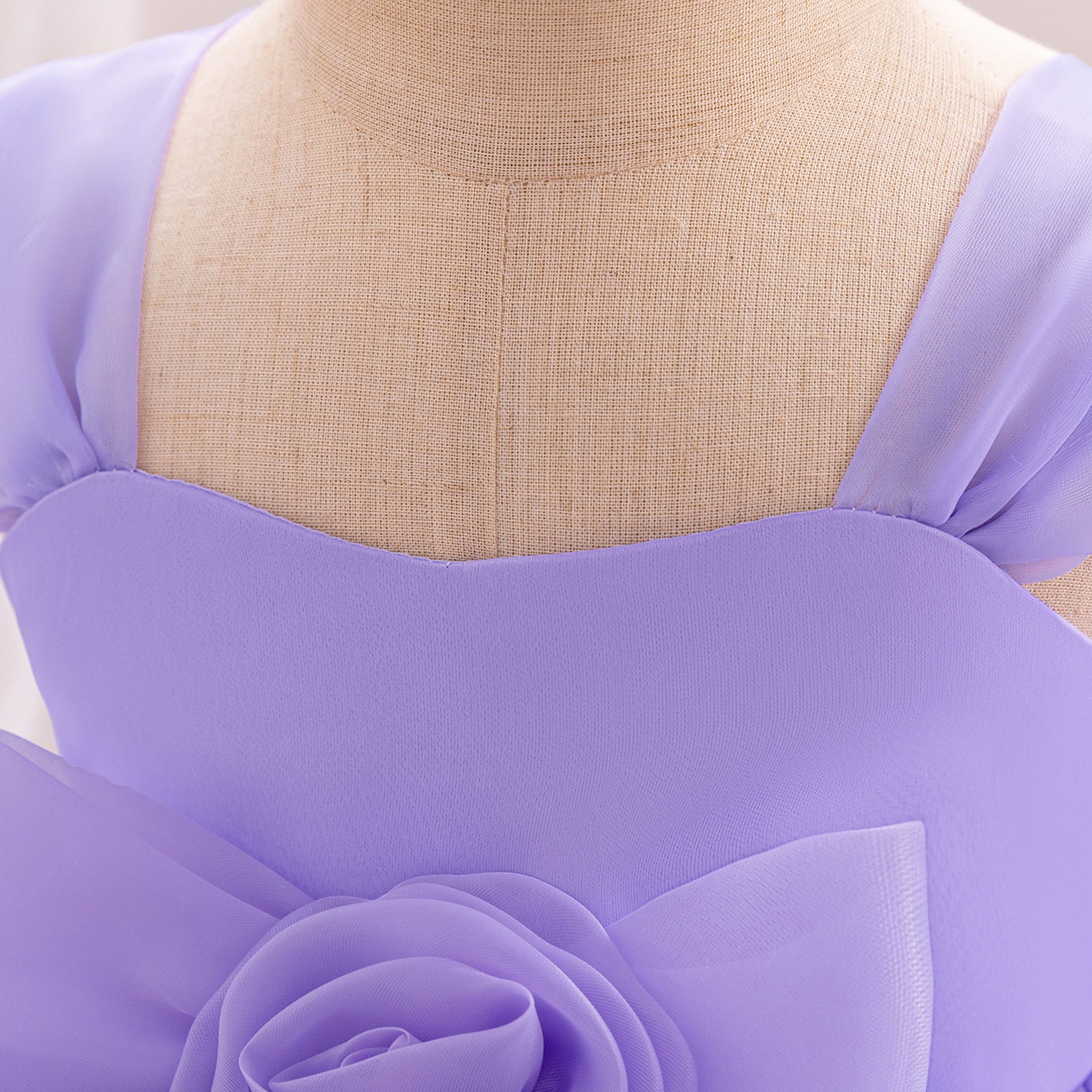 Off Shoulder Puffy Princess Party Dress for Girls | Tea Length Organza Ball Gown