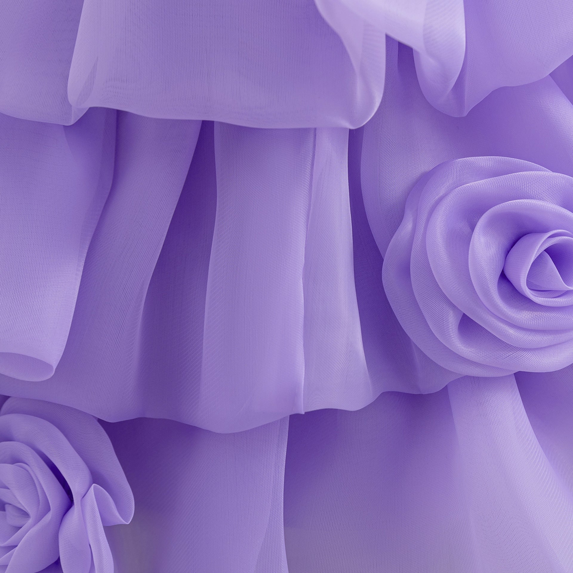 Off Shoulder Puffy Princess Party Dress for Girls | Tea Length Organza Ball Gown