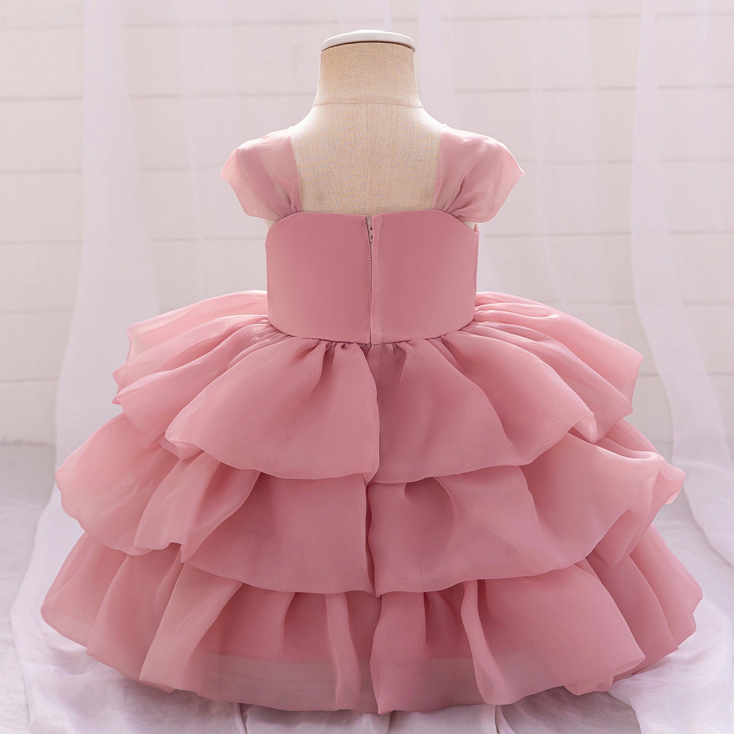 Off Shoulder Puffy Princess Party Dress for Girls | Tea Length Organza Ball Gown