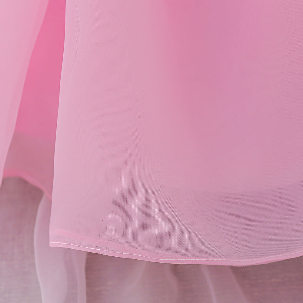 Off-Shoulder Puffy Ball Gown Toddler Dress with 3D Floral Ruffles for Parties & Weddings