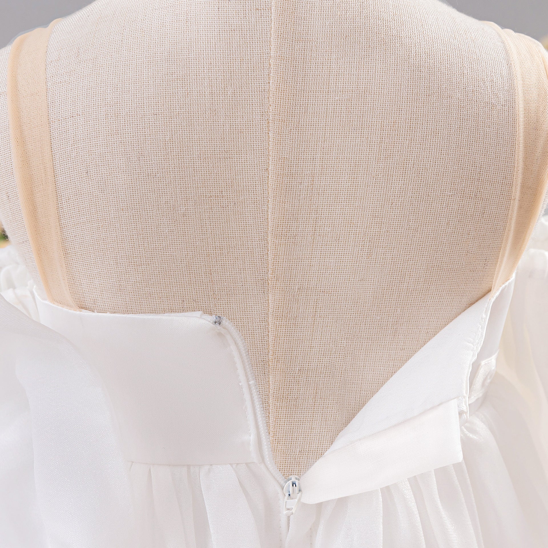 White Off-Shoulder Puffy Mesh Flower Girl Dress | Toddler Ball Gown for Weddings & Parties
